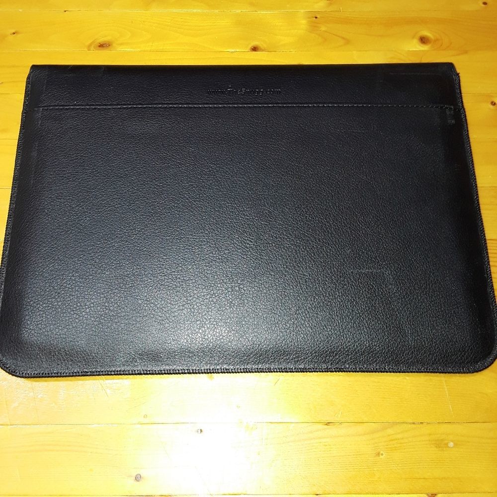 Microsoft Surface 3 Black Vegan Leather Laptop Sleeve Case View 3